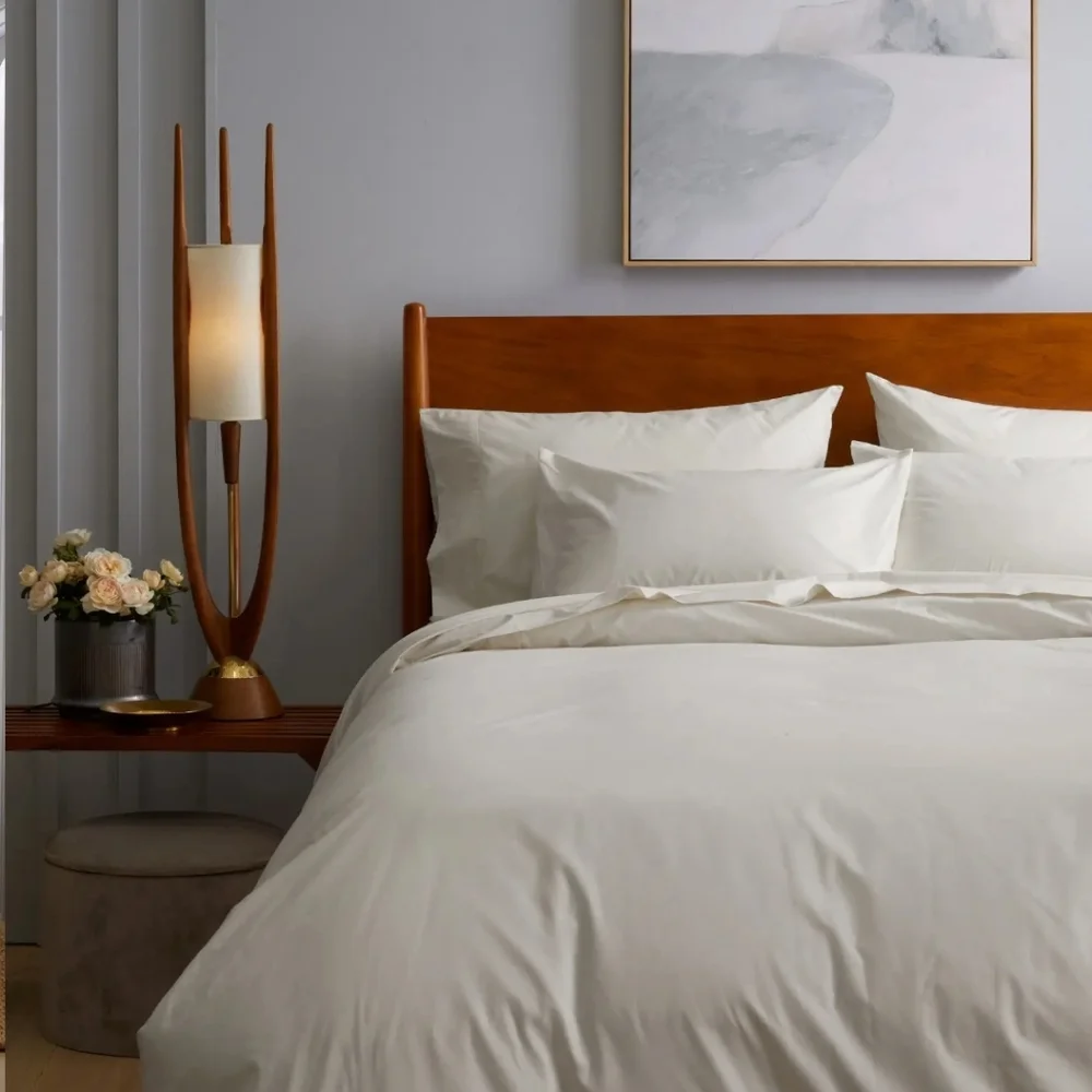 NWT! Quince 100% Organic Cotton Percale Sand Duvet & Shams! Full/ Queen (911)